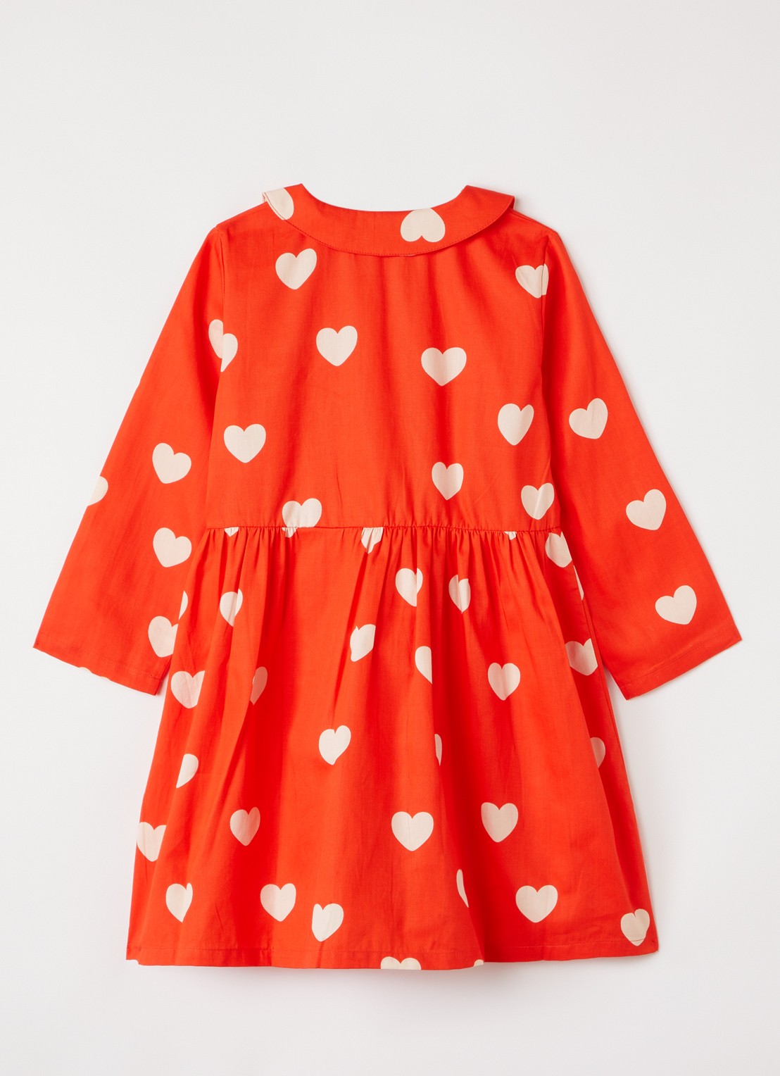 Mini Rodini Hearts blousejurk met print - achterkant 4 rood