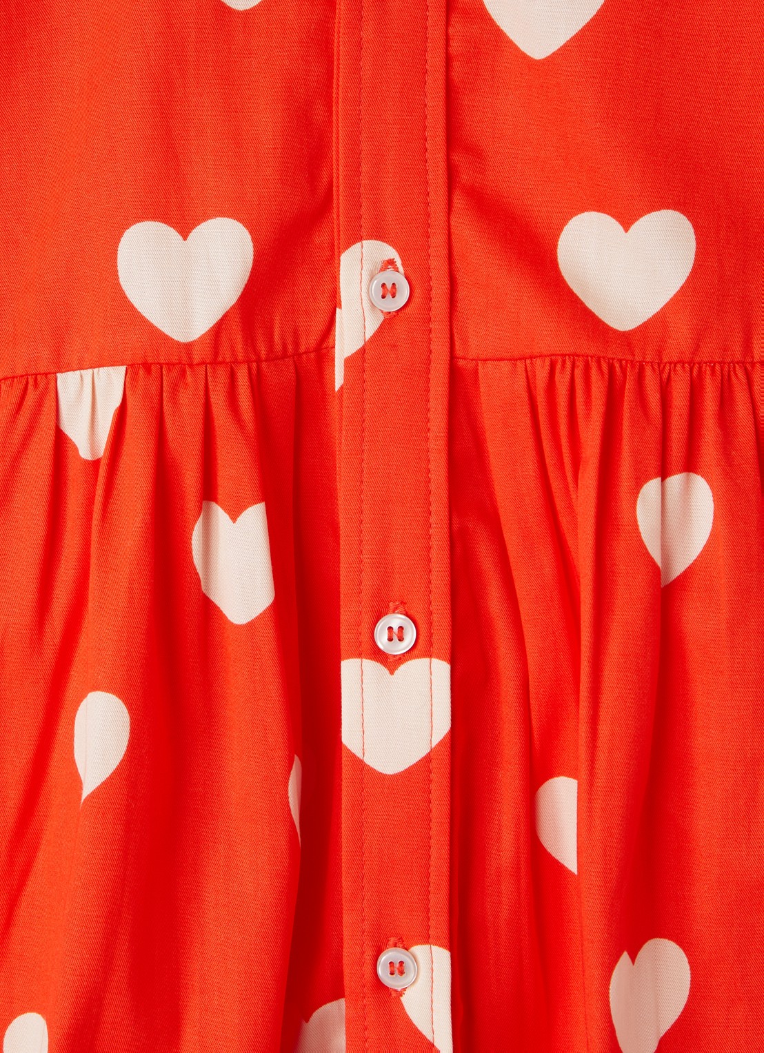 Mini Rodini Hearts blousejurk met print - detail rood