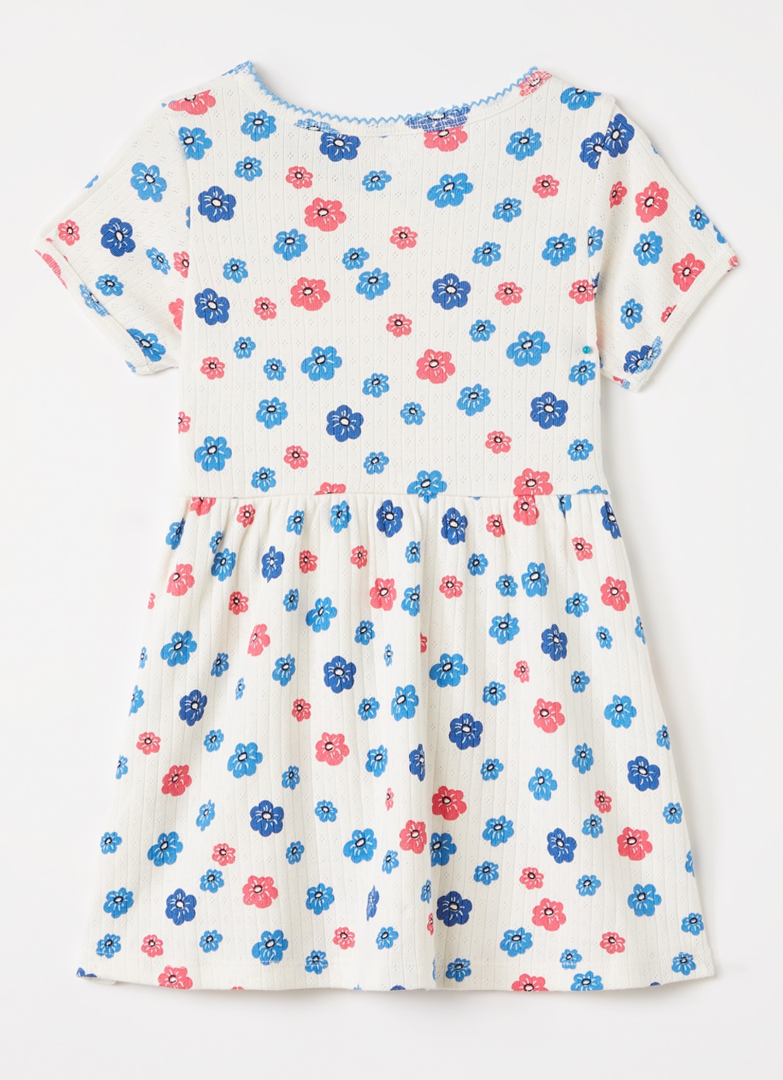 Mini Rodini Jurk met bloemenprint - voorkant 3 wit