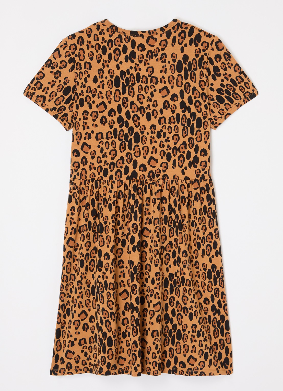 Mini Rodini Jurk  met panterprint  - achterkant camel