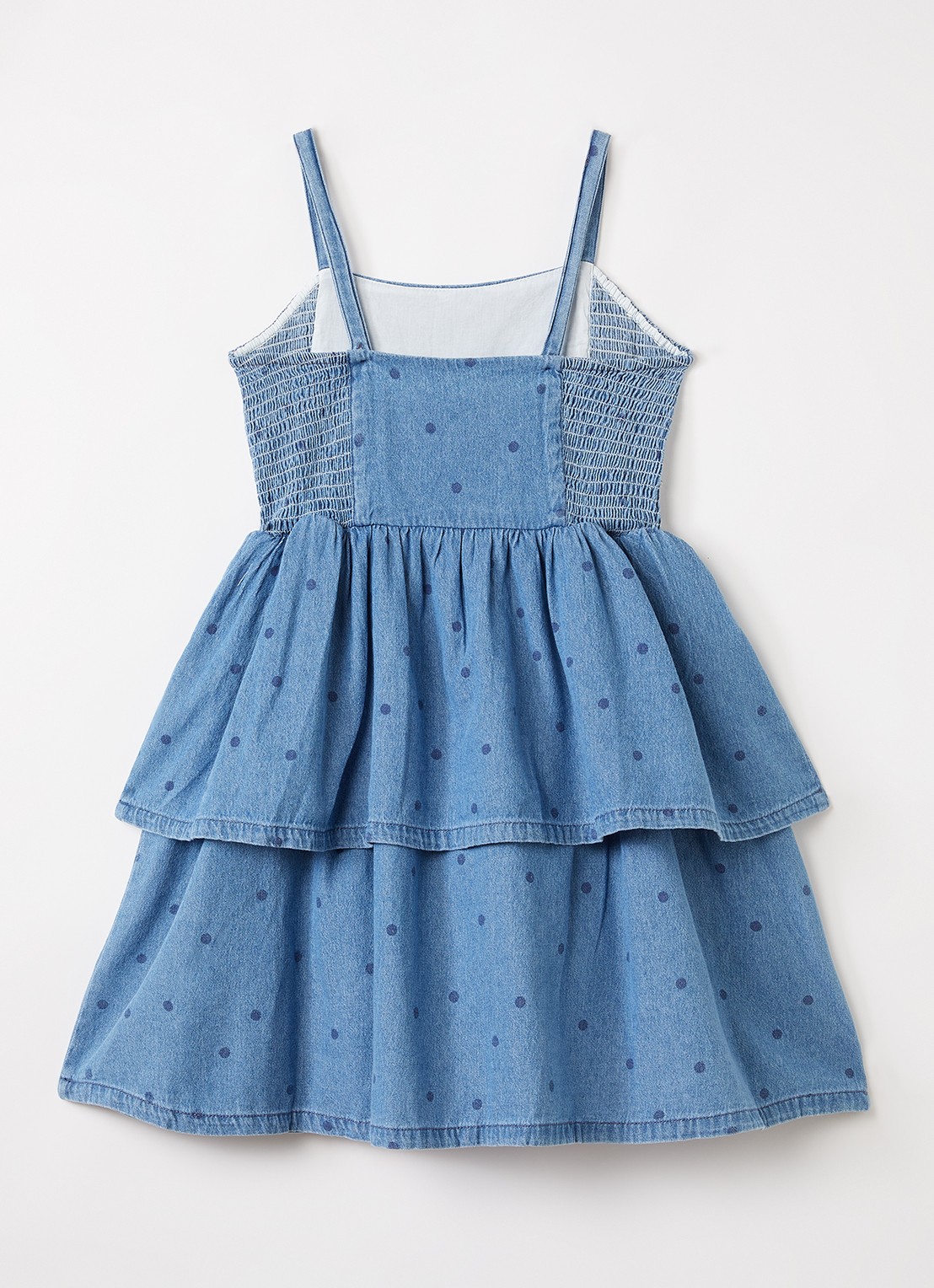 Mini Rodini Jurk van denim - voorkant 2 lichtblauw