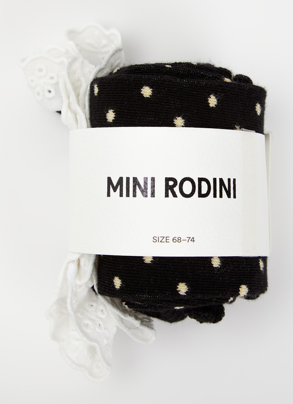 Mini Rodini Legging met stippenprint - voorkant 3 zwart