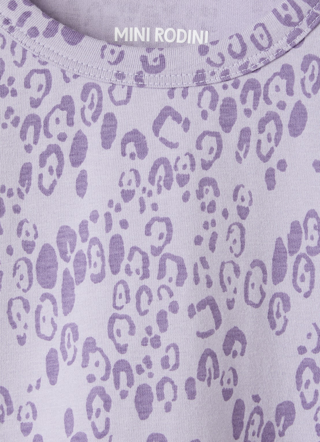 Mini Rodini Leopard jurk met panterprint - detail lichtpaars