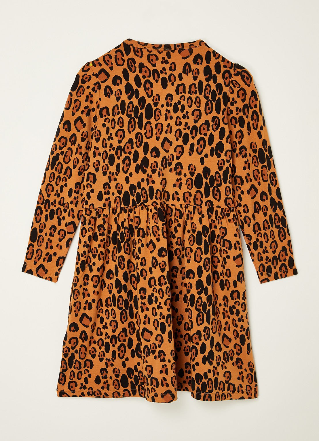 Mini Rodini Leopard jurk van lyocell met panterprint - voorkant 3 oranjebruin