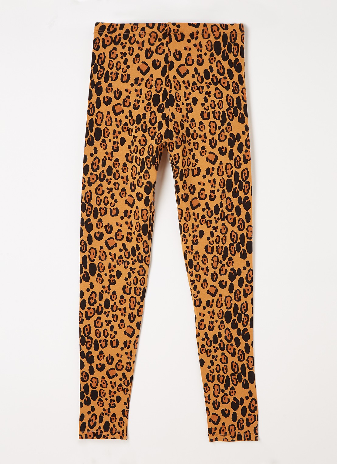 Mini Rodini Leopard legging van lyocell met panterprint - voorkant 2 oranjebruin
