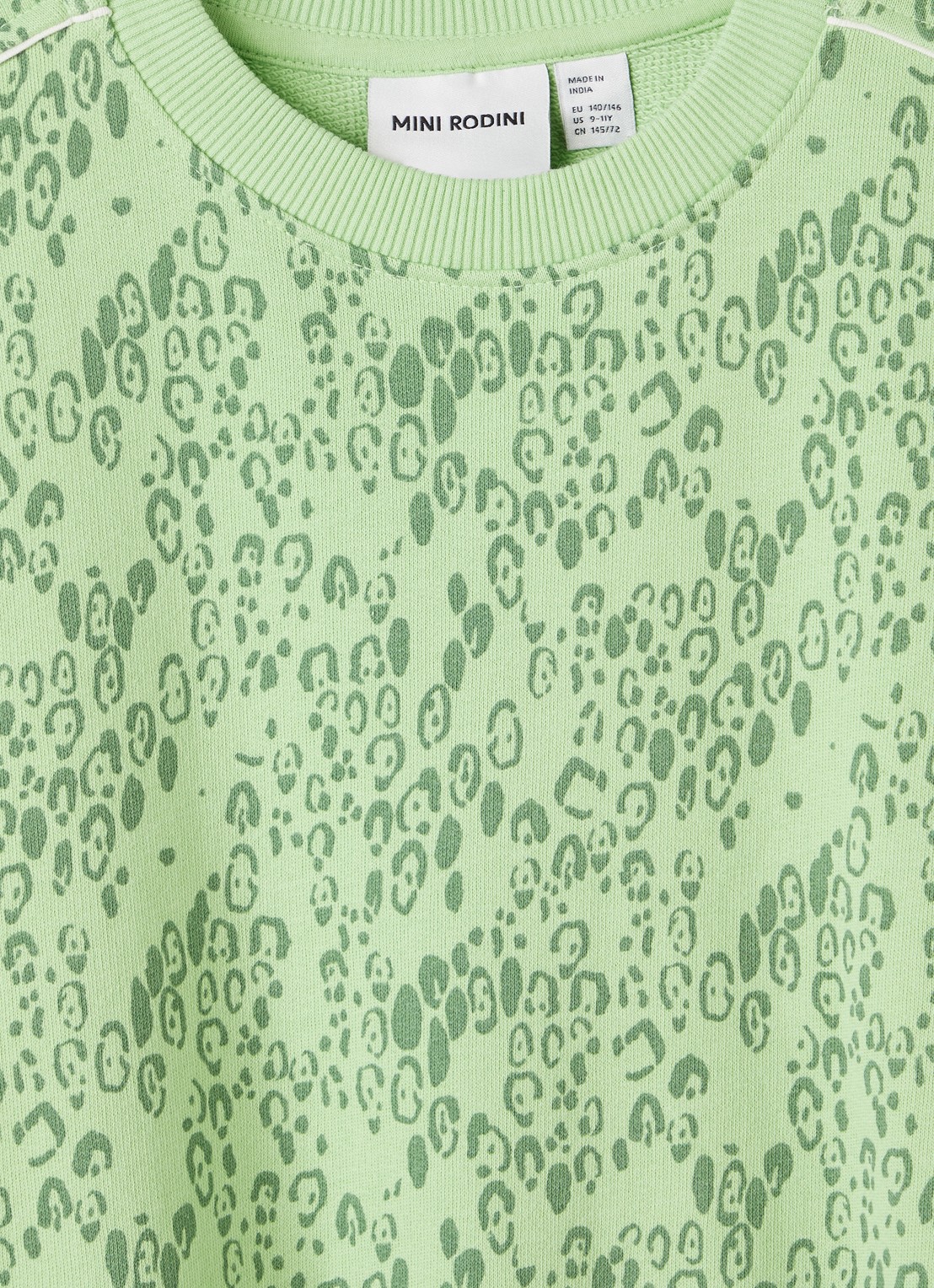 Mini Rodini Leopard sweater met panterprint - detail 3 groen