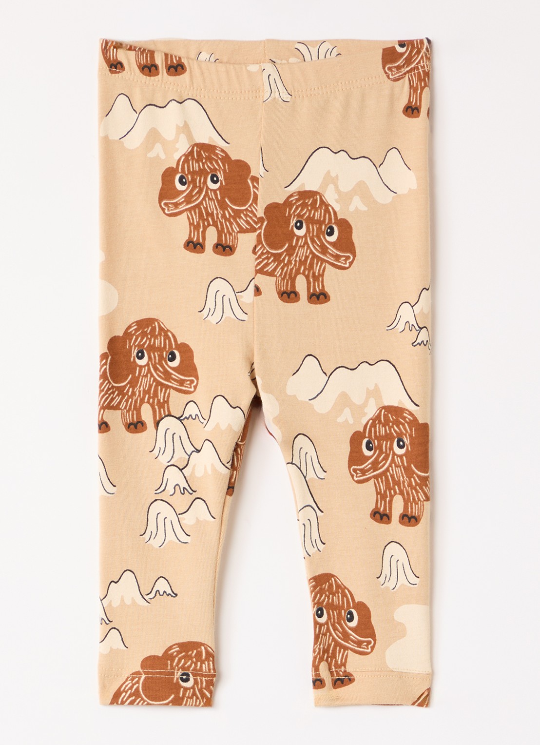 Mini Rodini Mammoth legging met print  - voorkant 3 beige