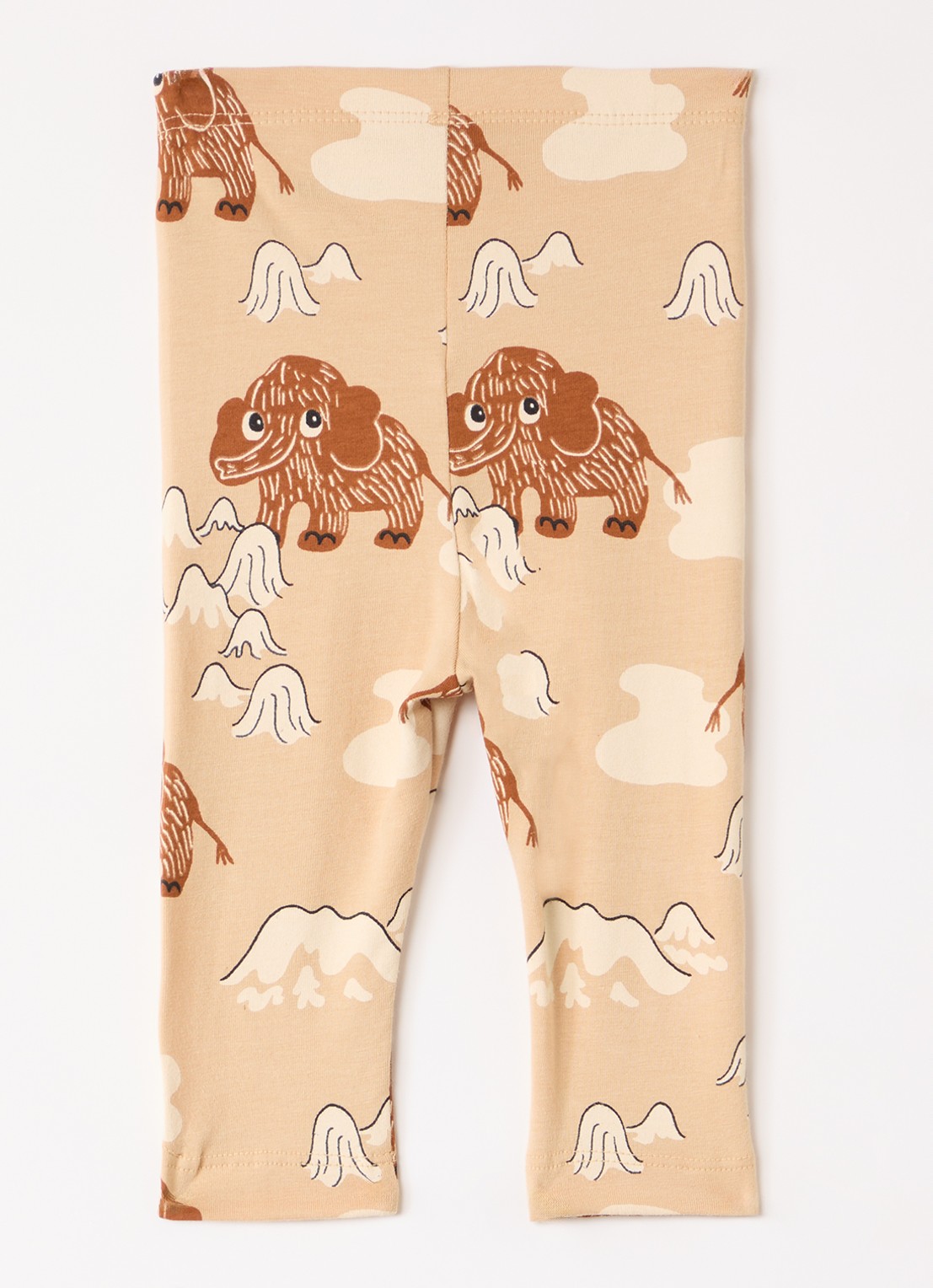 Mini Rodini Mammoth legging met print  - voorkant 4 beige