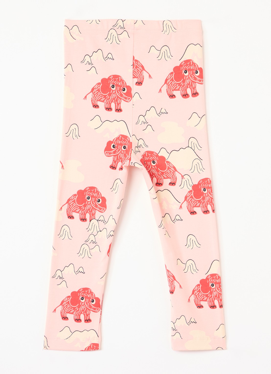 Mini Rodini Mammoth legging met print  - voorkant 2 zalmroze