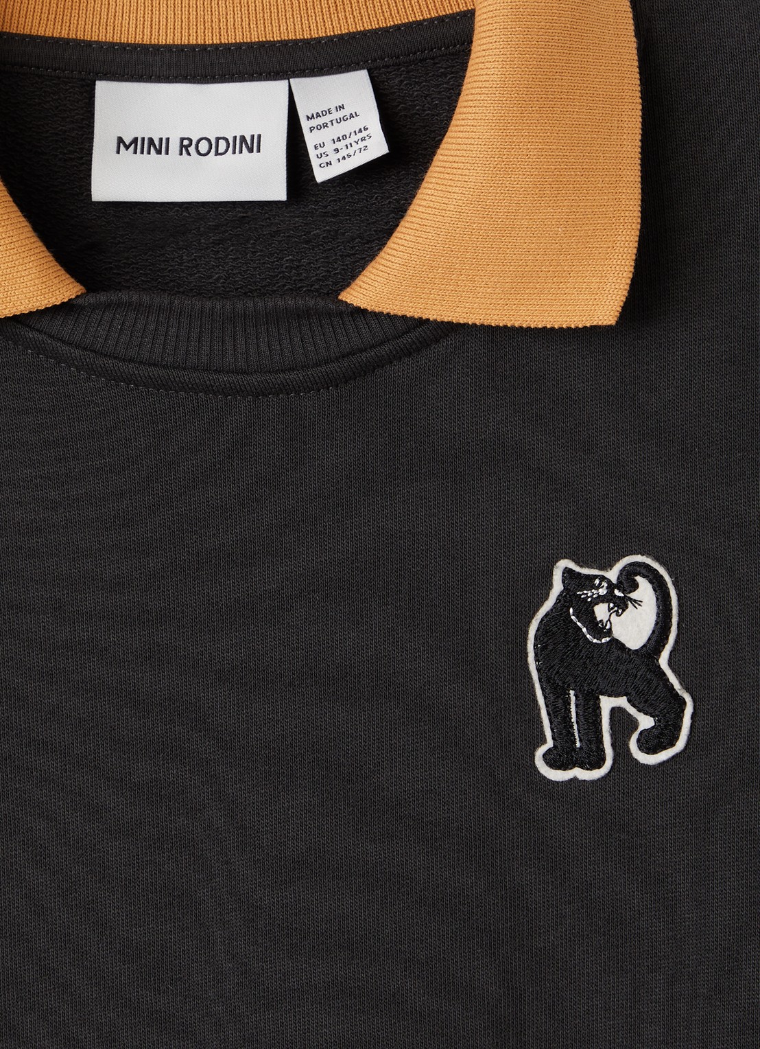 Mini Rodini Panther sweater met borduring - detail 4 zwart