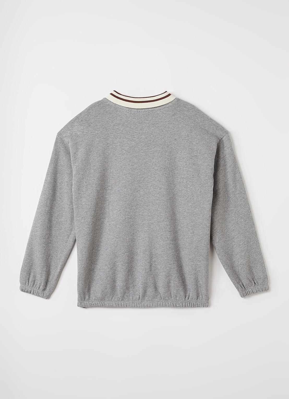 Mini Rodini Panther sweater met borduring - voorkant 2 grijs