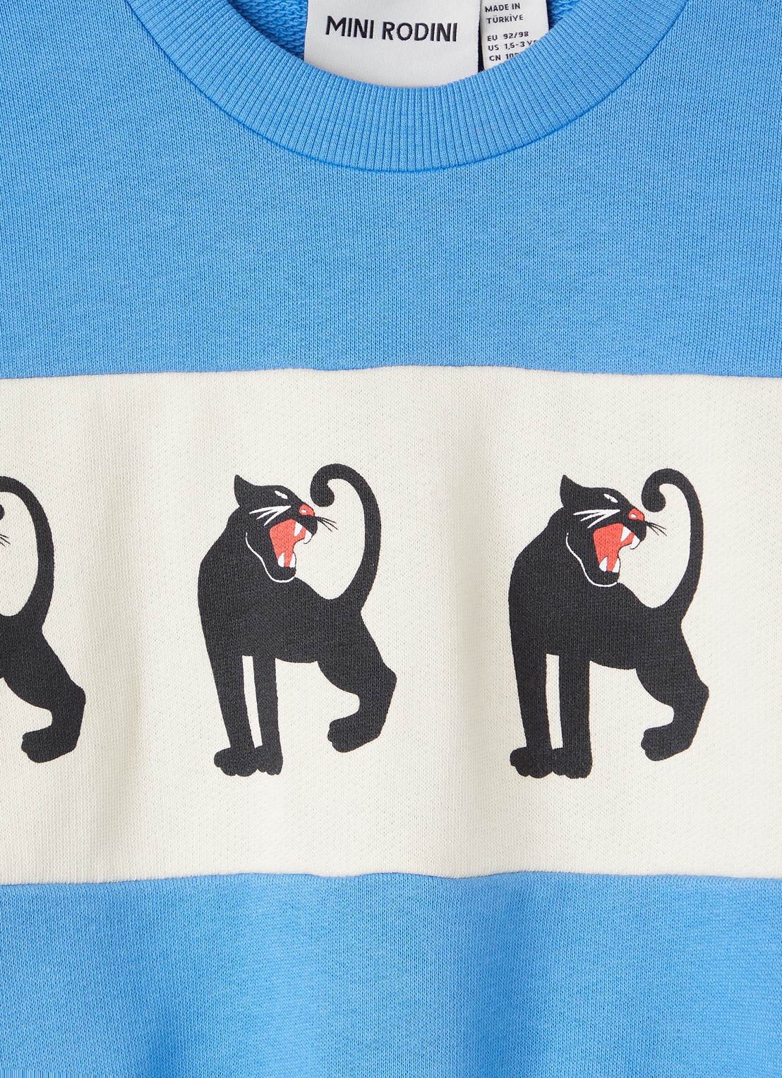 Mini Rodini Panther sweater met print - detail 3 donkerblauw