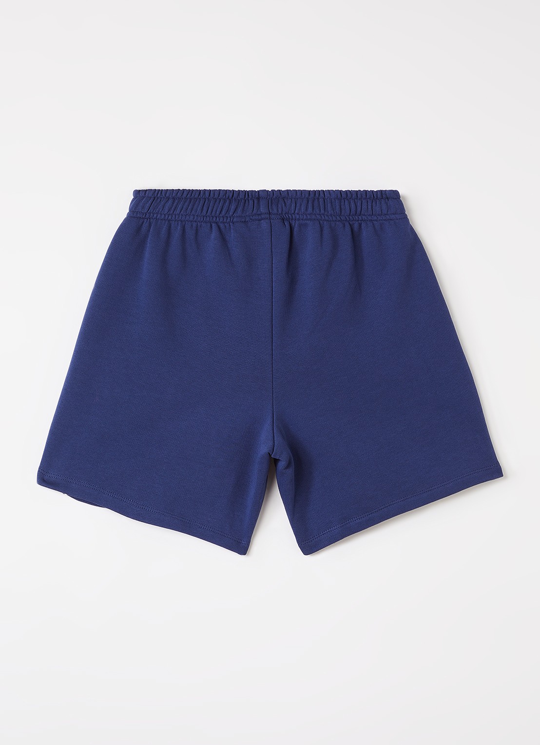 Mini Rodini Plain Piping loose fit korte joggingbroek - voorkant 2 donkerblauw
