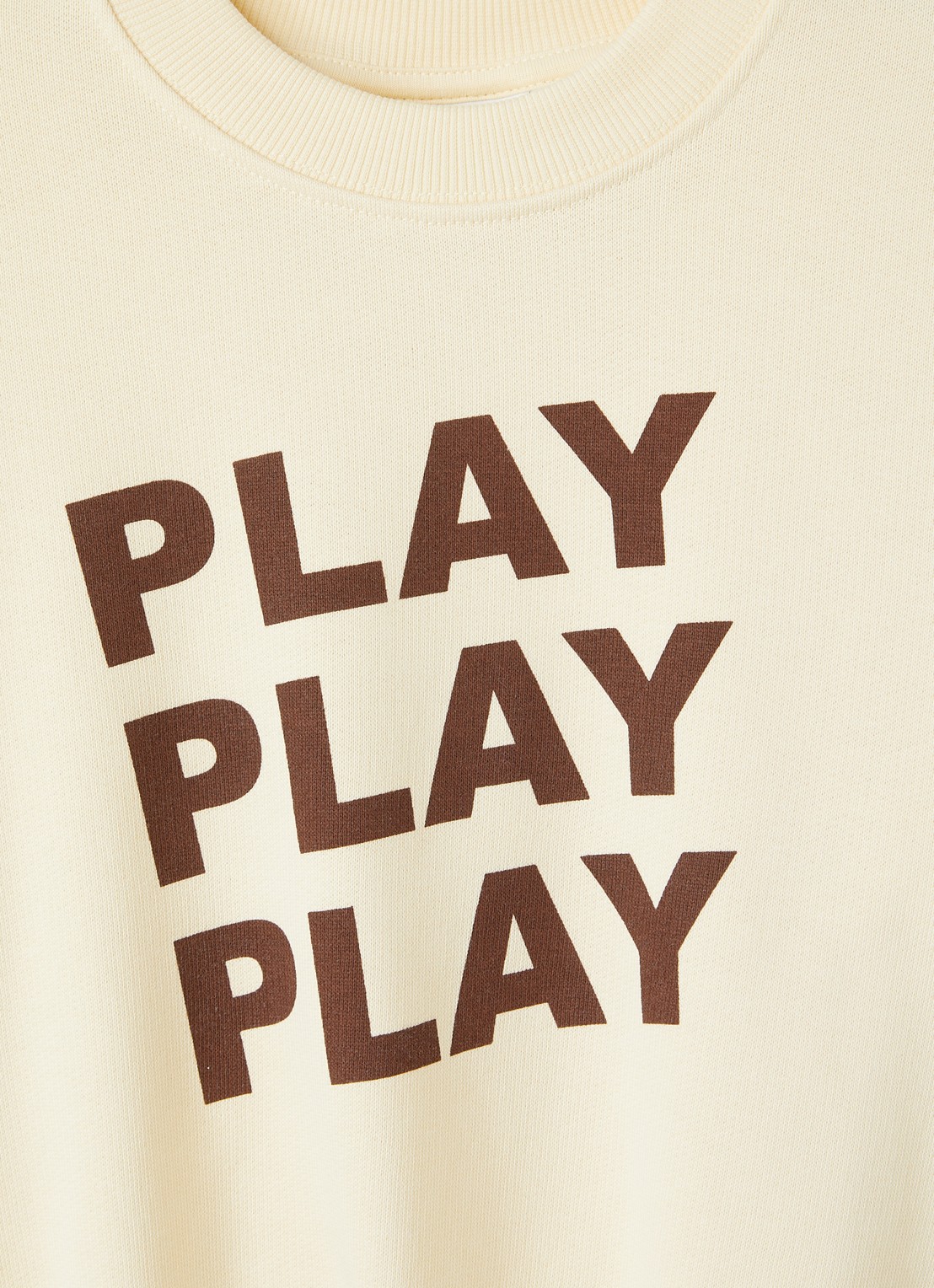 Mini Rodini Play sweater met print - detail 3 lichtgeel