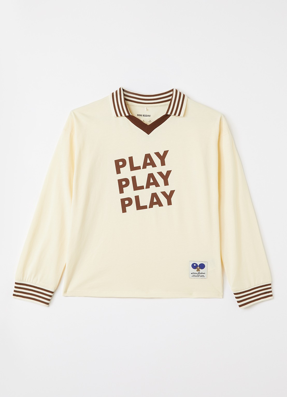 Mini Rodini Polo met print - voorkant lichtgeel