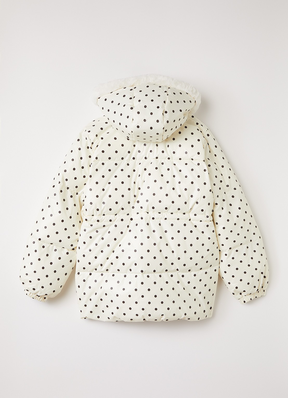 Mini Rodini Ritzratz pufferjack met stippenprint - achterkant gebroken wit