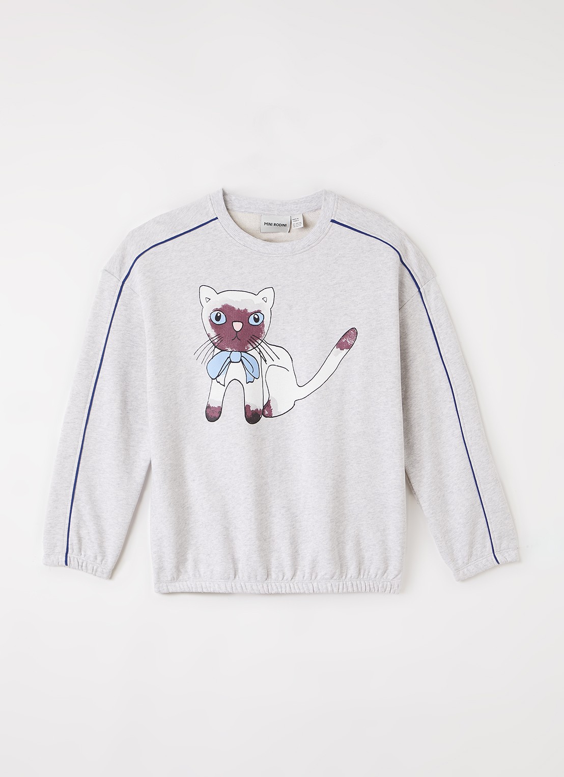 Mini Rodini Siamese sweater met print - voorkant grijsmele