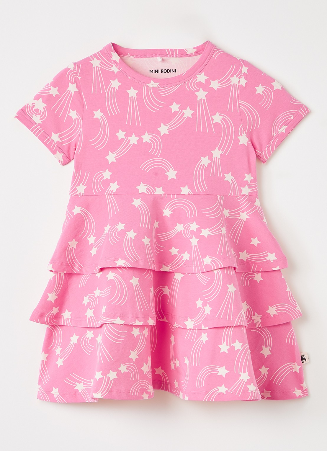 Mini Rodini Starfall jurk met print - voorkant 5 roze