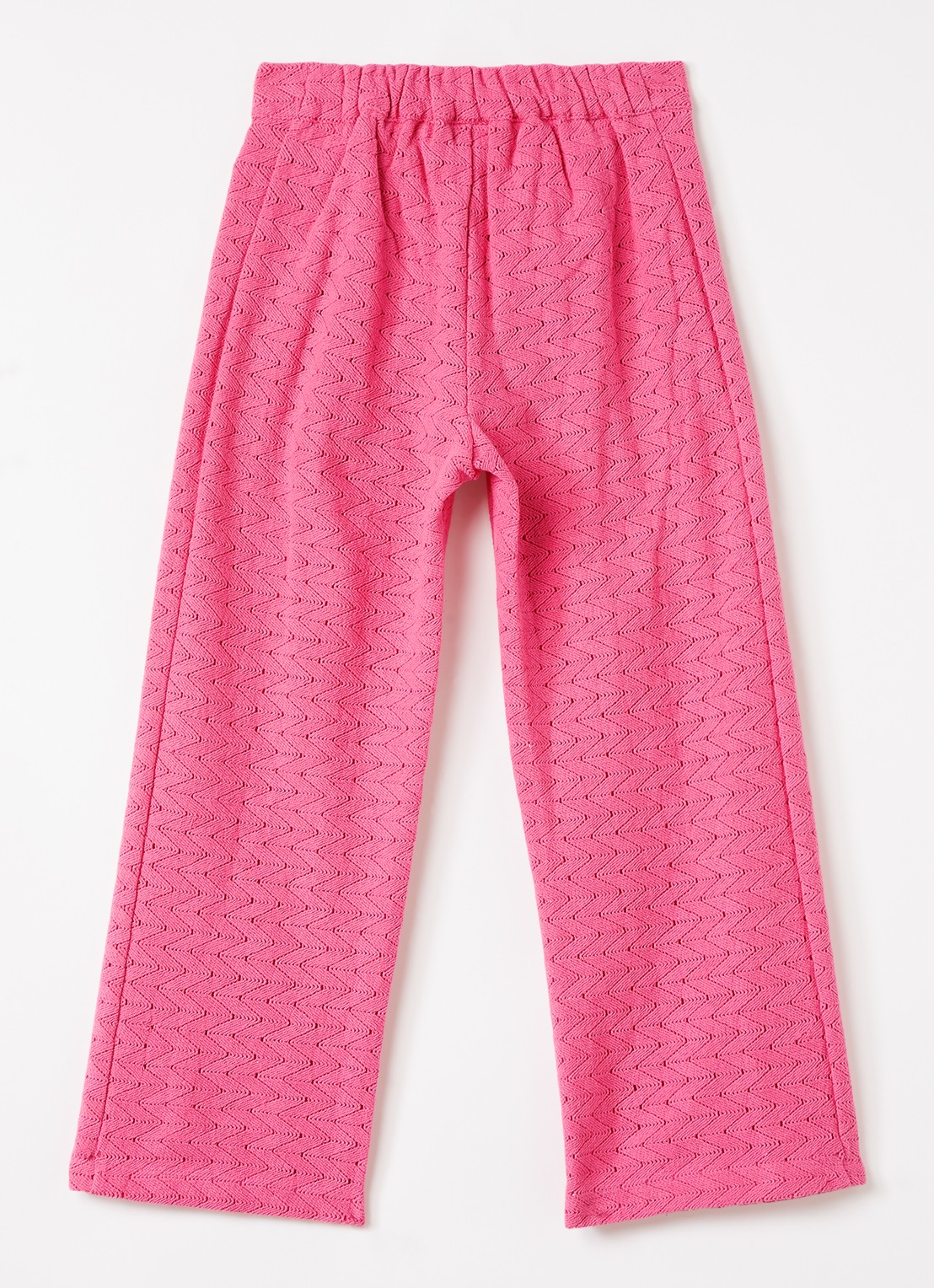 Mini Rodini Straight fit broek met structuur - voorkant 3 donkerroze