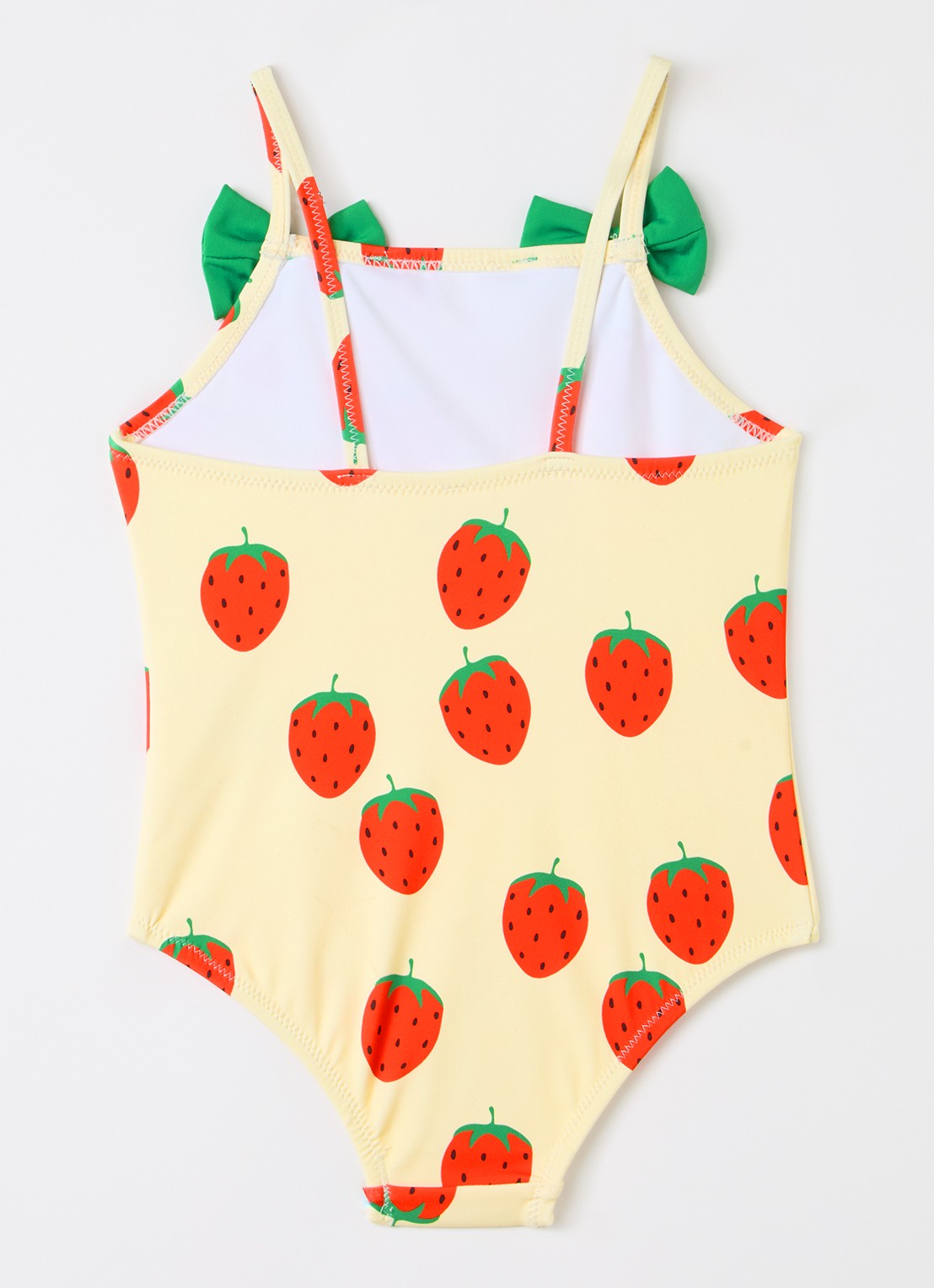 Mini Rodini Strawberries badpak met print - voorkant 2 lichtgeel