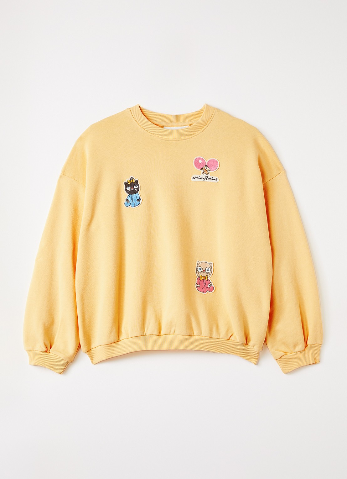 Mini Rodini Sweater met borduring - voorkant geel