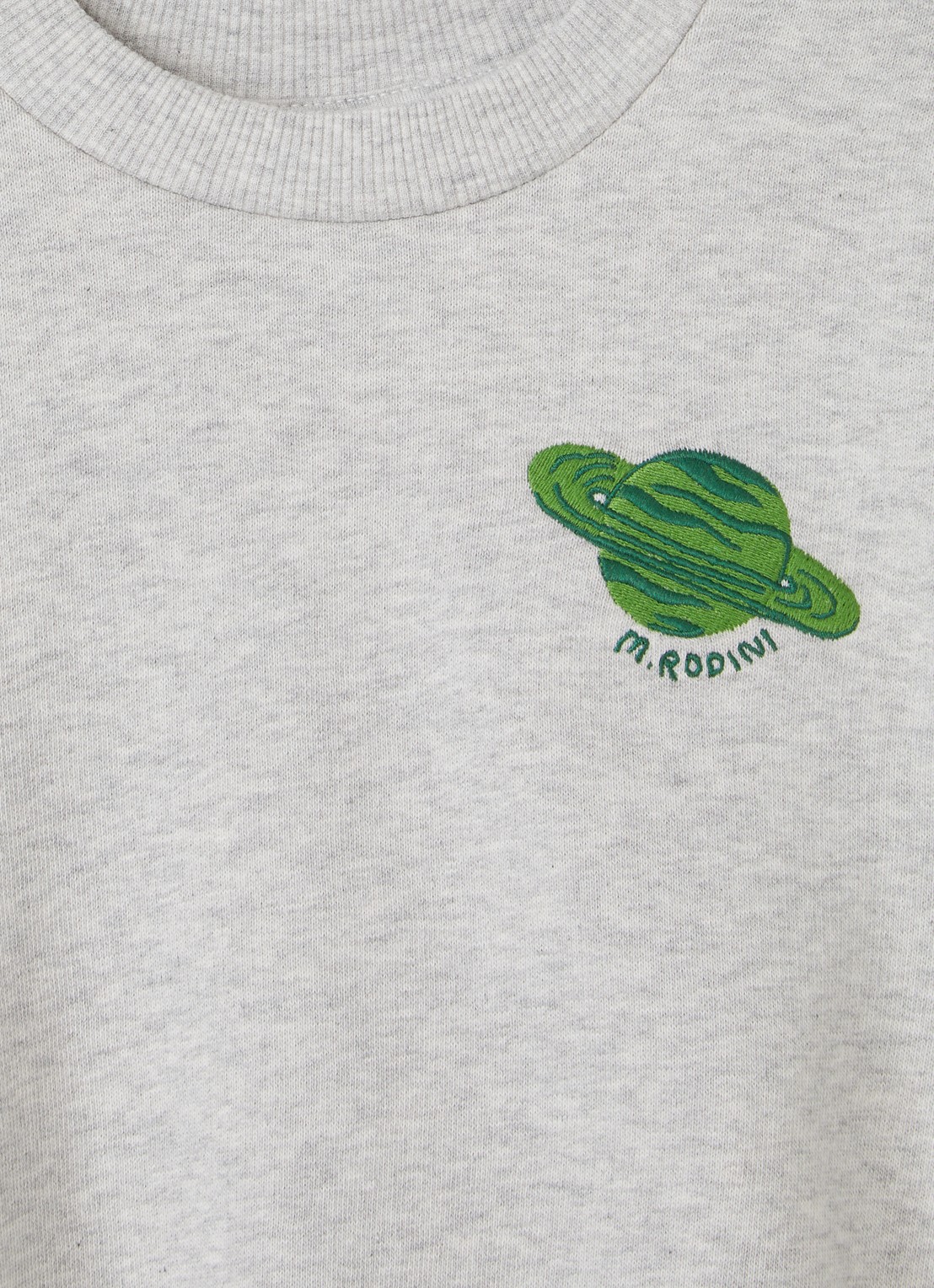 Mini Rodini Sweater met borduring - detail 2 grijsmele