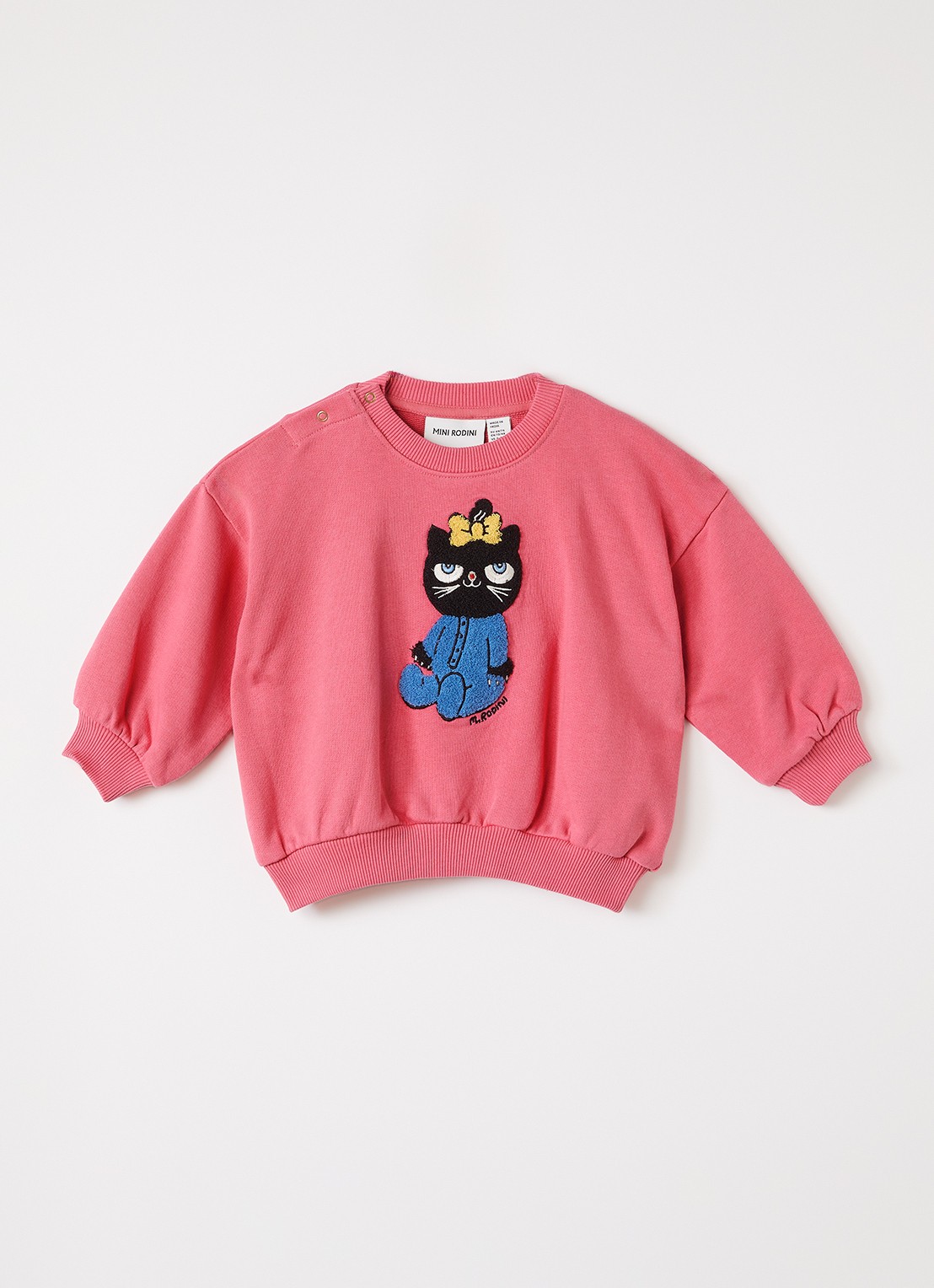 Mini Rodini Sweater met borduring - voorkant roze