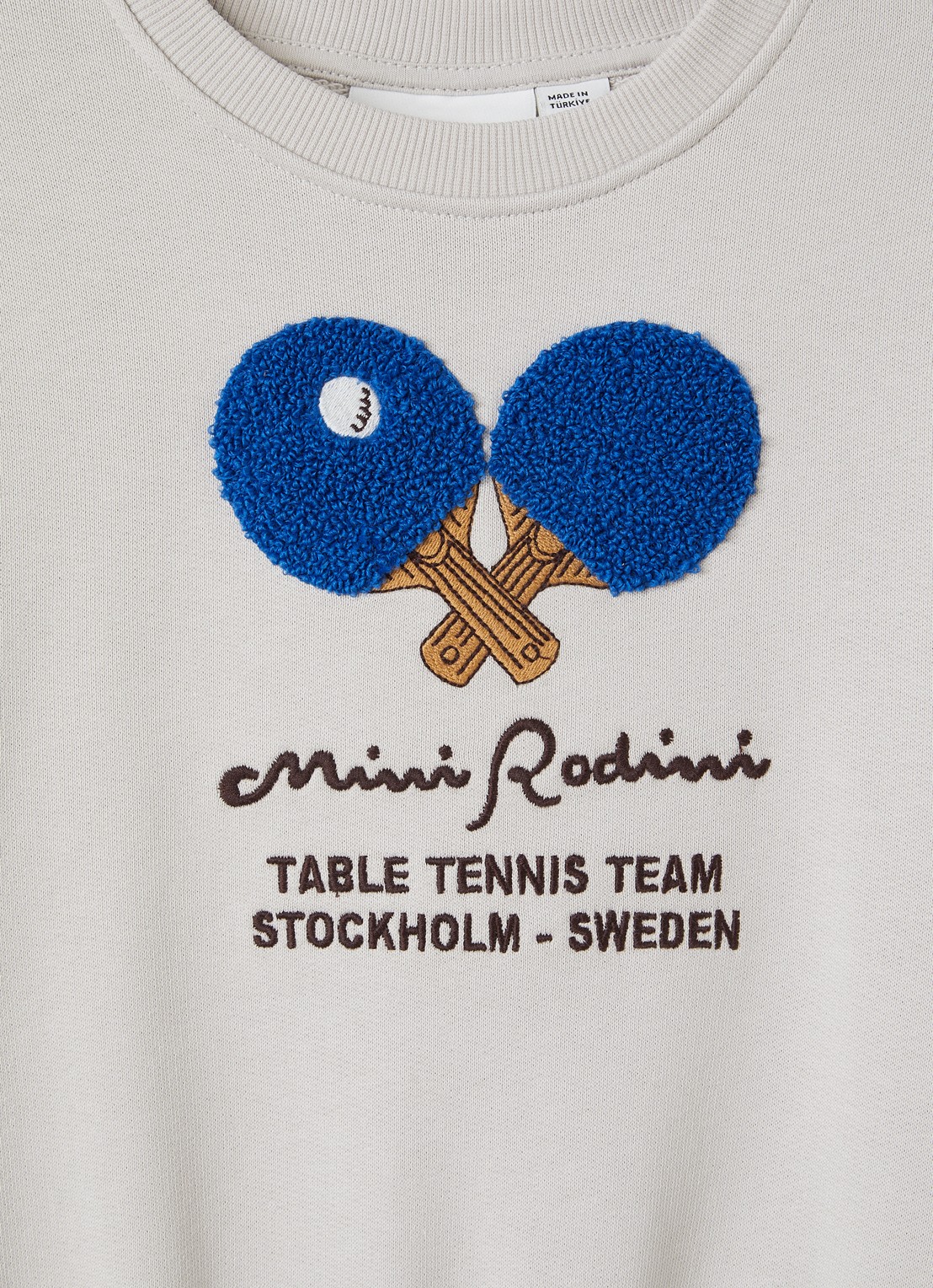 Mini Rodini Sweater met borduring - detail grijs
