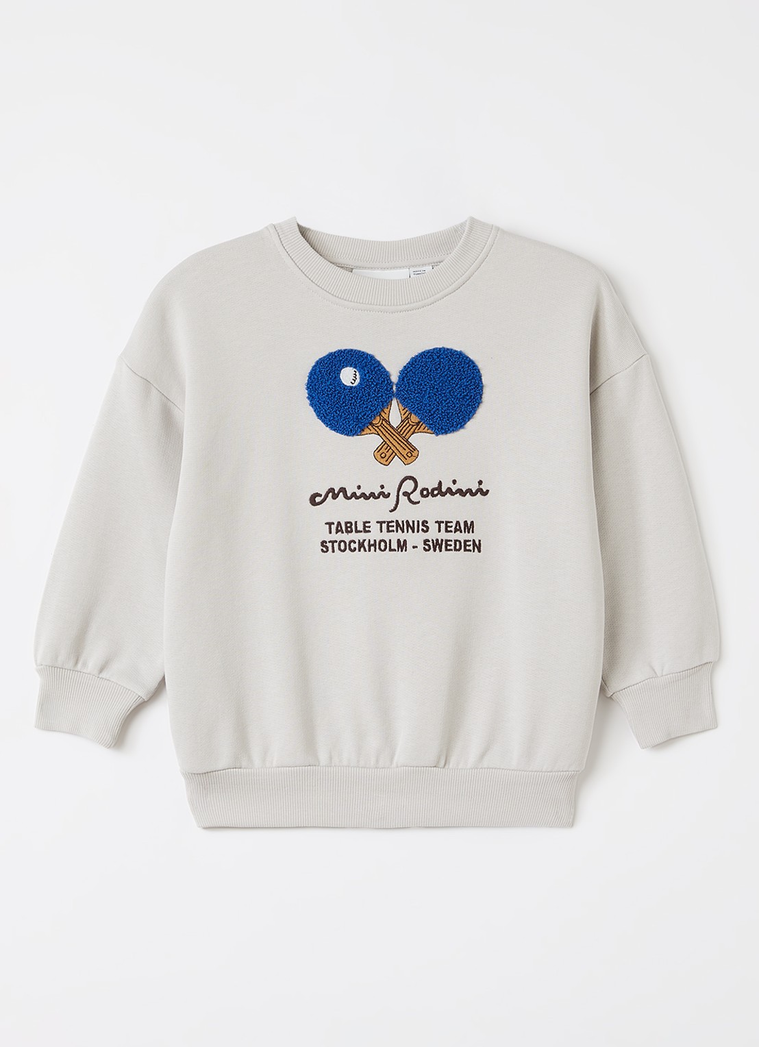Mini Rodini Sweater met borduring - voorkant 2 grijs