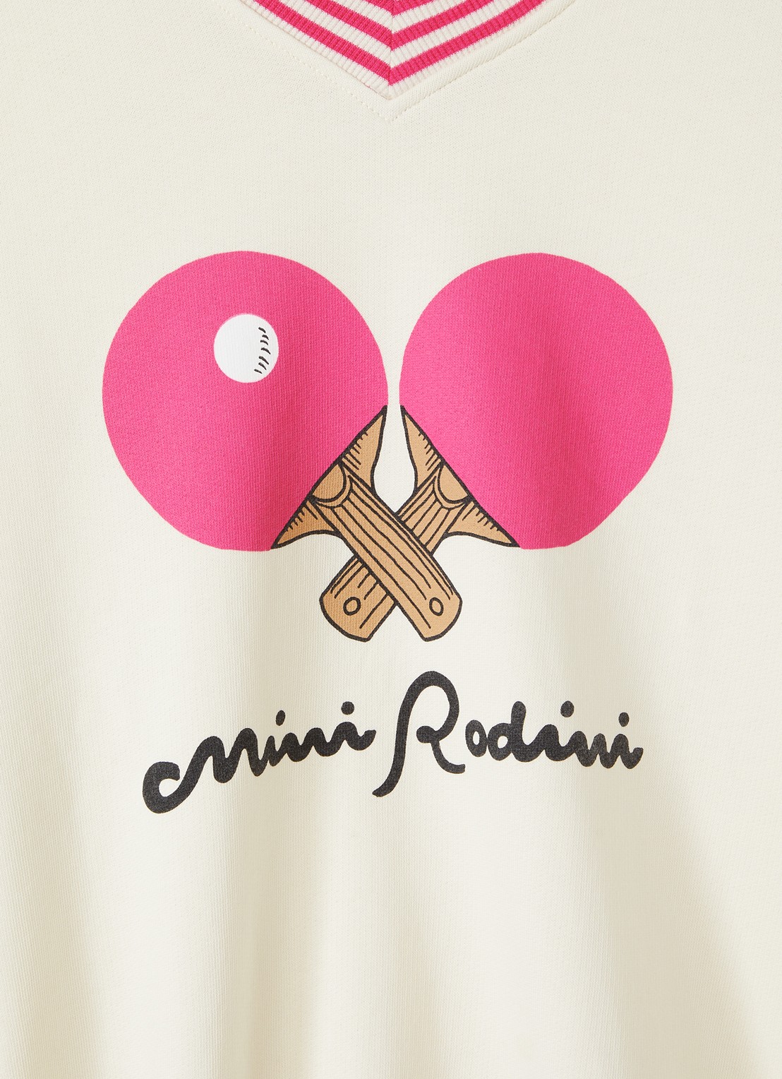 Mini Rodini Sweater met logoprint - detail gebroken wit