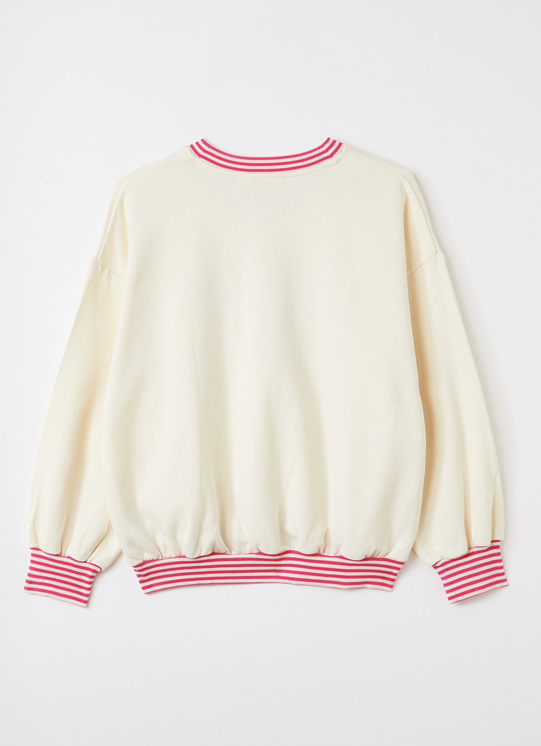 Mini Rodini Sweater met logoprint - voorkant 3 gebroken wit