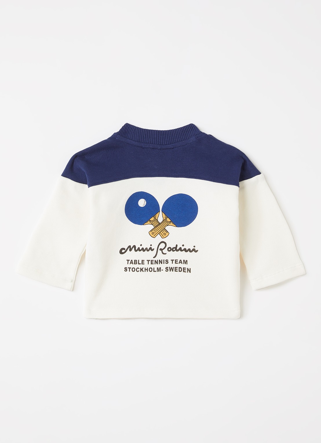 Mini Rodini Sweater met logoprint - voorkant 2 gebroken wit