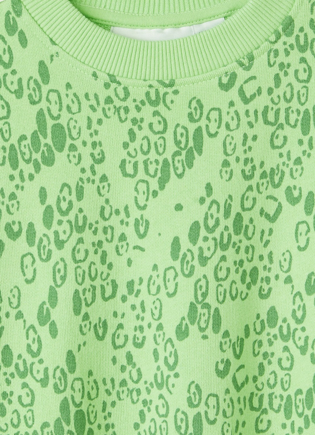 Mini Rodini Sweater met panterprint - detail 4 groen