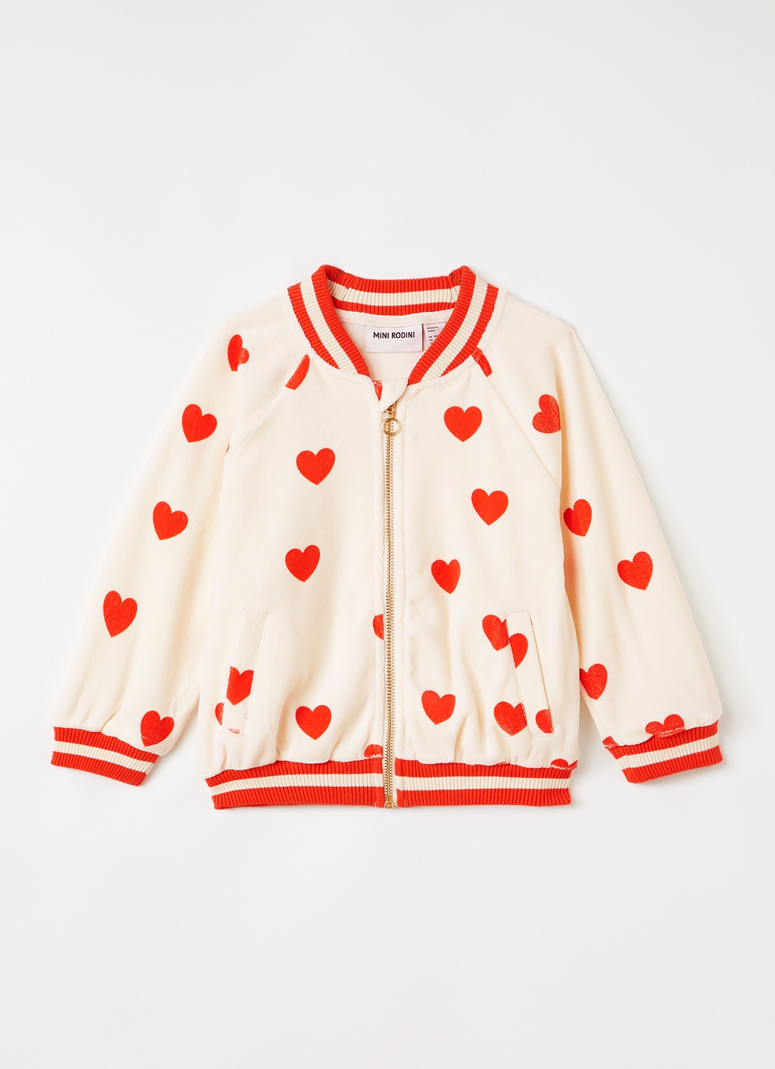 Mini Rodini Sweatvest met print - voorkant 2 gebroken wit