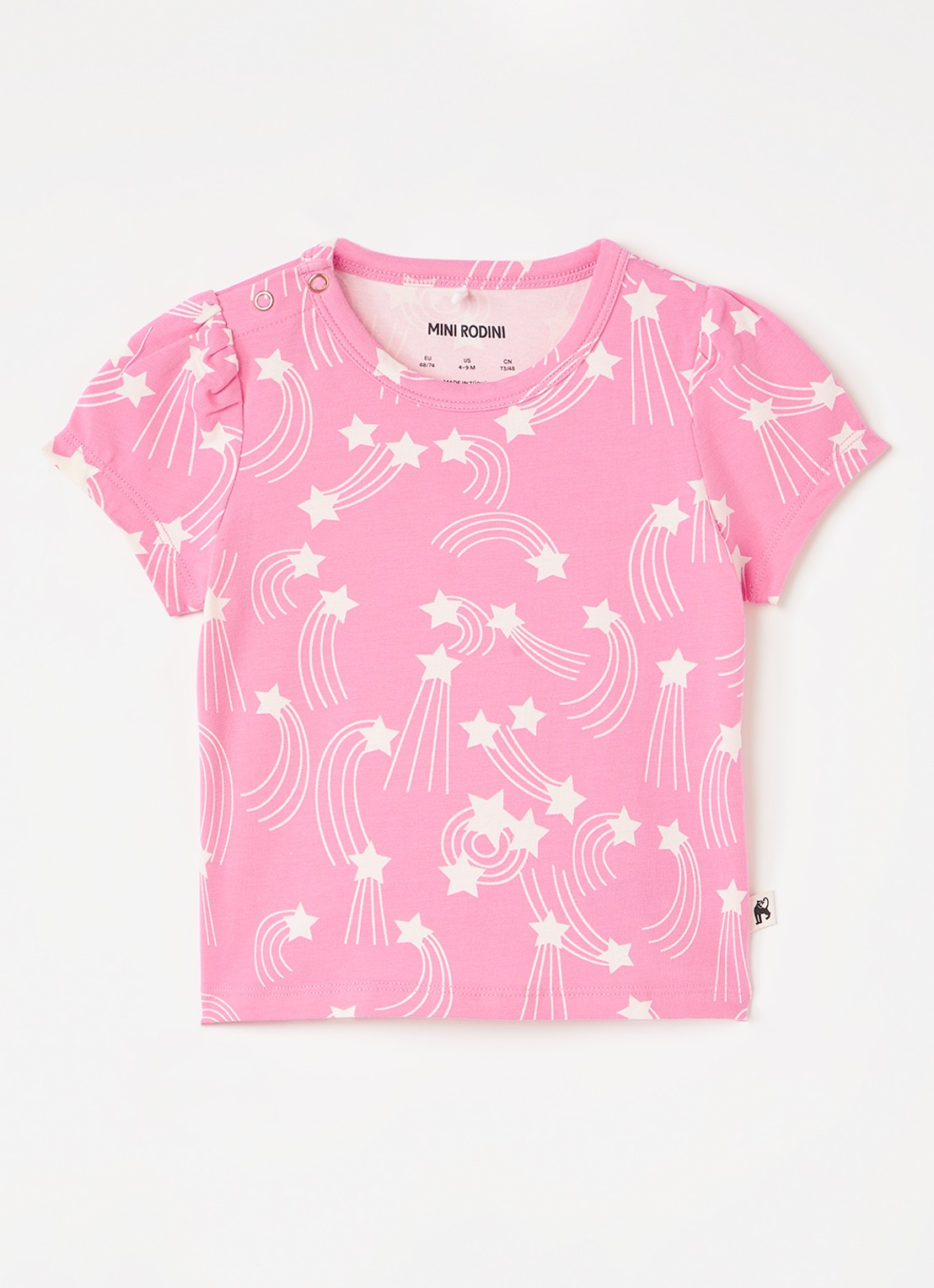 Mini Rodini T-shirt met print  - voorkant roze