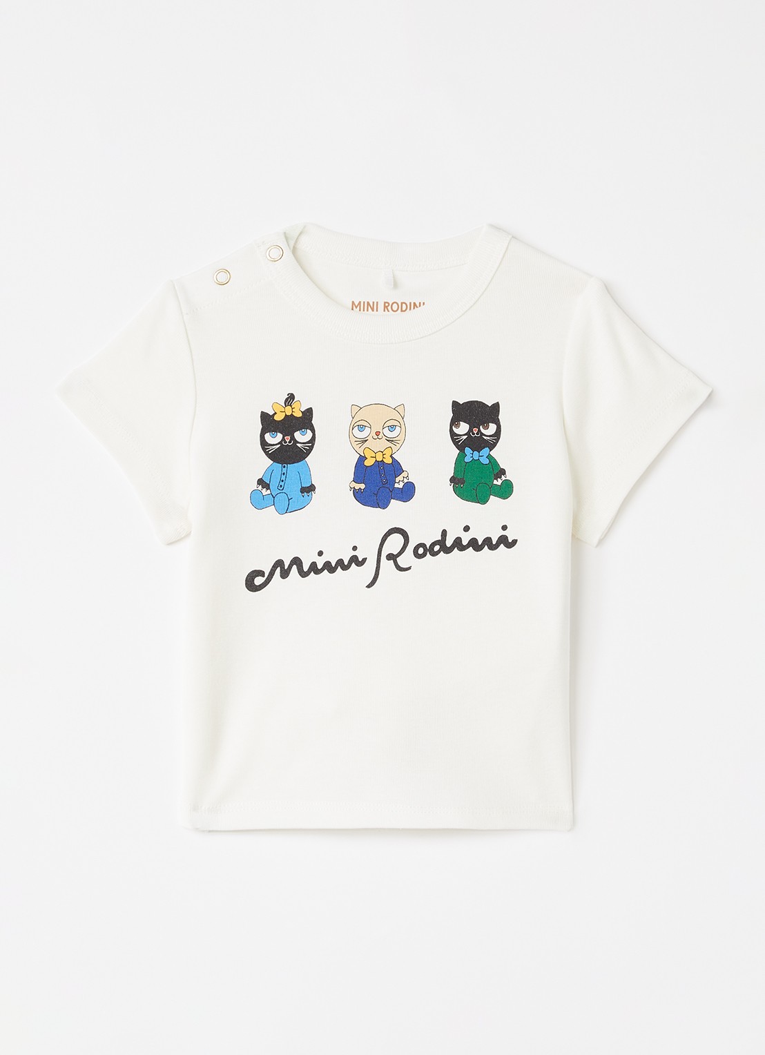Mini Rodini T-shirt met print - voorkant gebroken wit