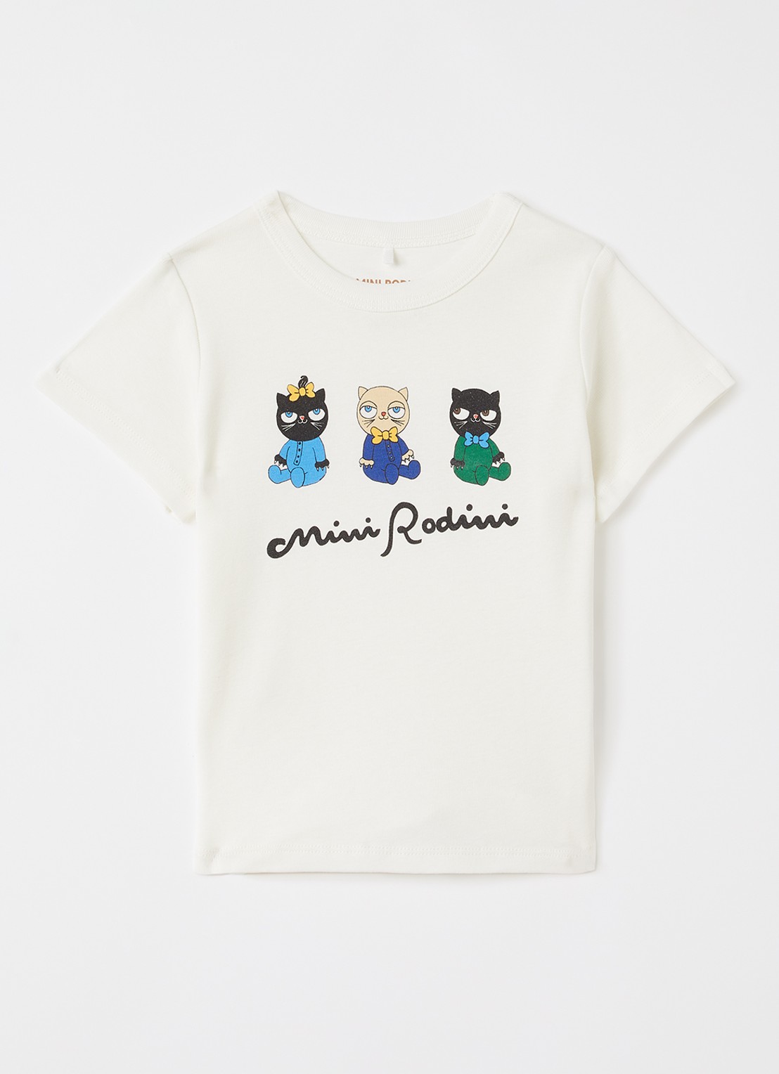 Mini Rodini T-shirt met print - voorkant 3 gebroken wit