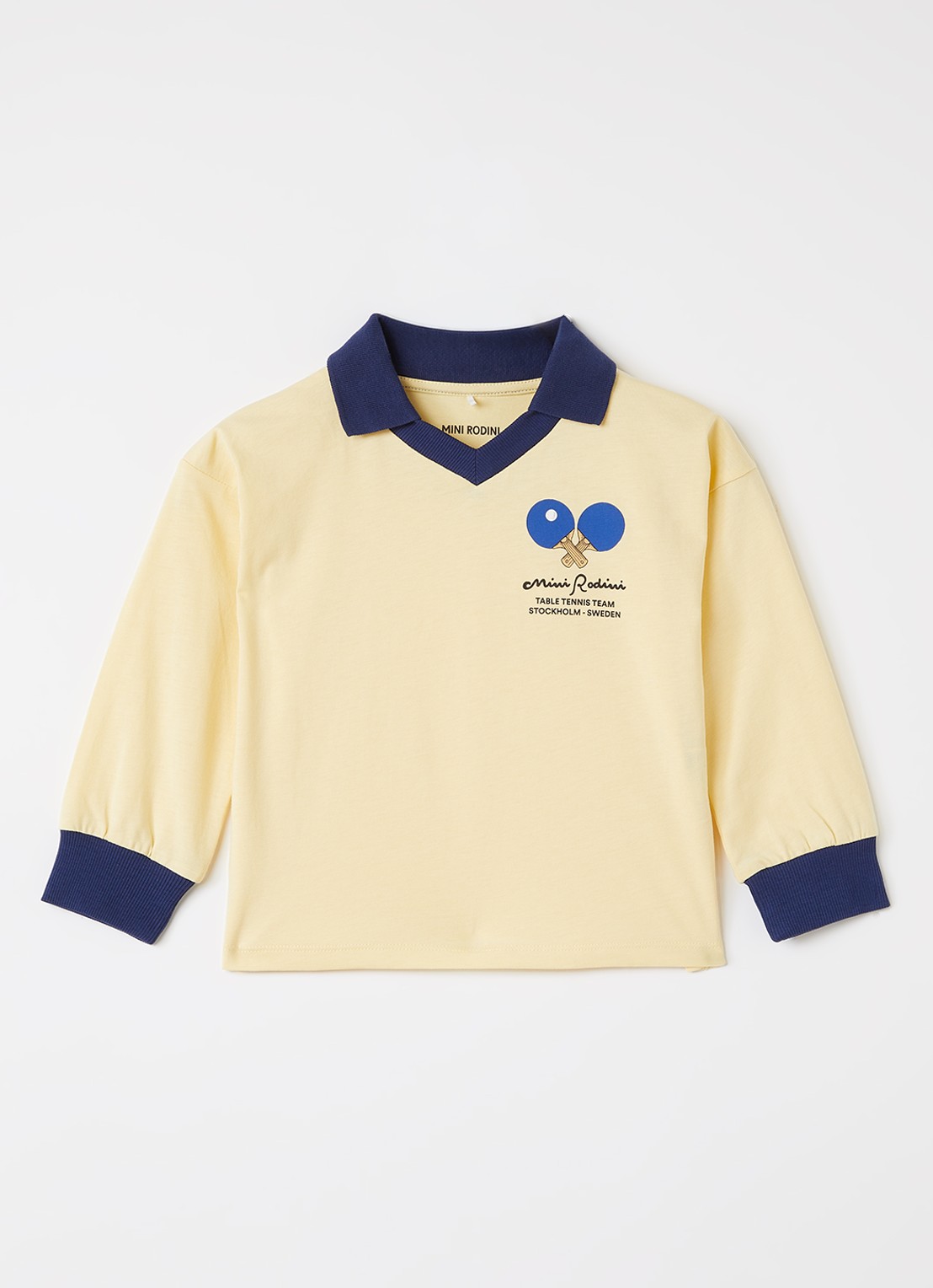 Mini Rodini T-shirt met print - voorkant lichtgeel