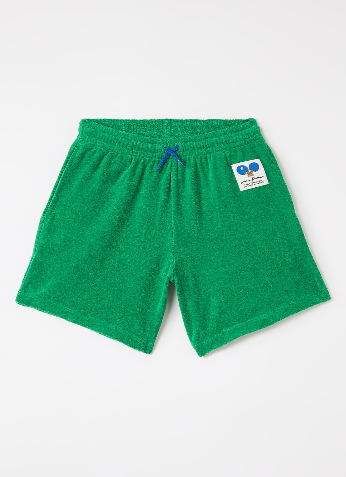 Mini Rodini Table Tennis loose fit korte broek van badstof - voorkant groen