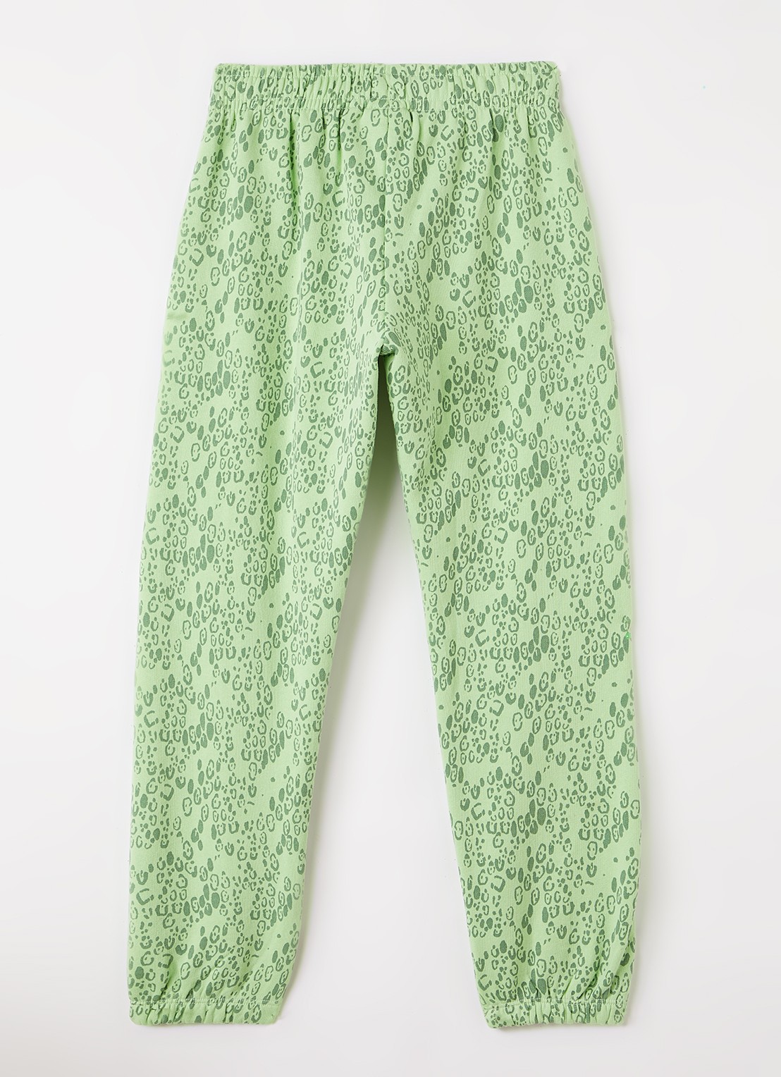 Mini Rodini Tapered fit joggingbroek met panterprint - achterkant groen