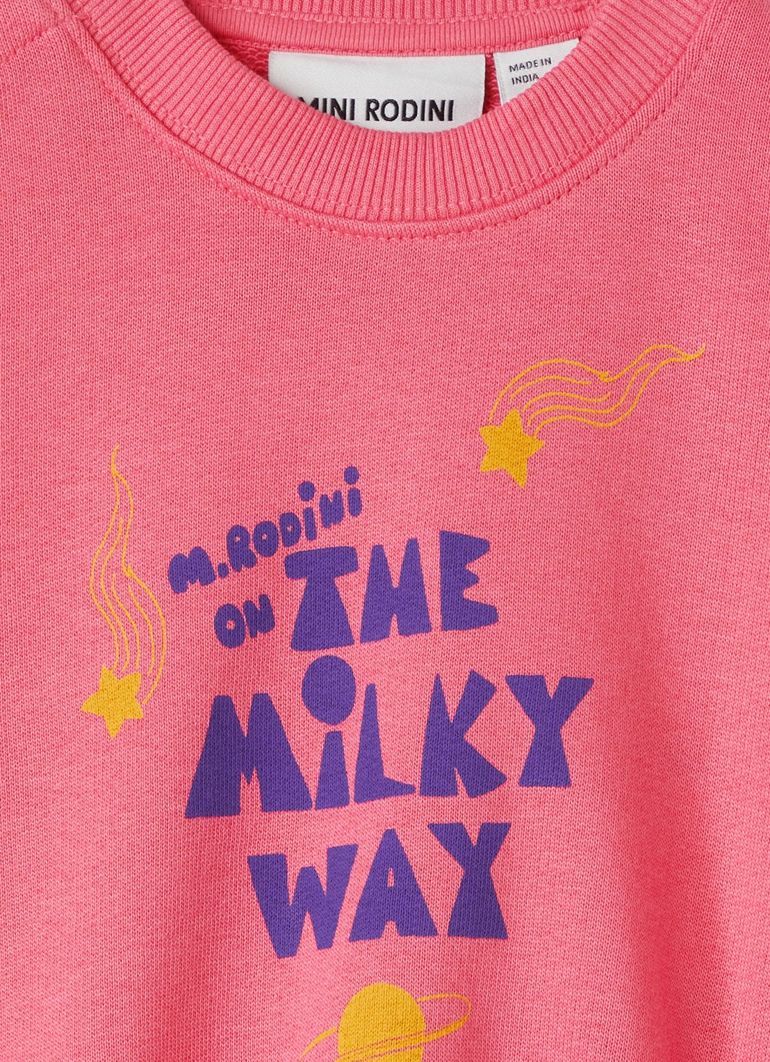 Mini Rodini The Milky Way sweater met print - detail fuchsia