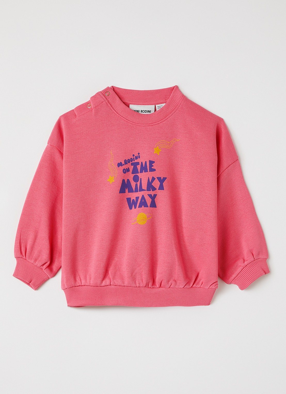 Mini Rodini The Milky Way sweater met print - voorkant 3 fuchsia