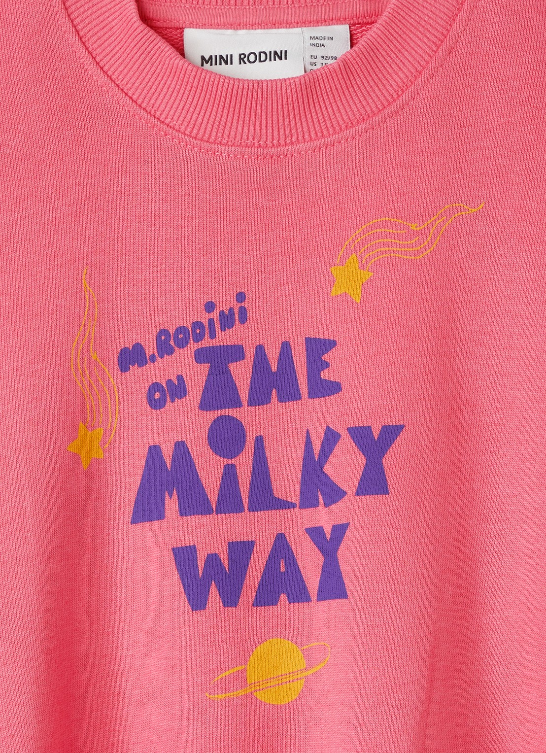 Mini Rodini The Milky Way sweater met print - detail 2 fuchsia