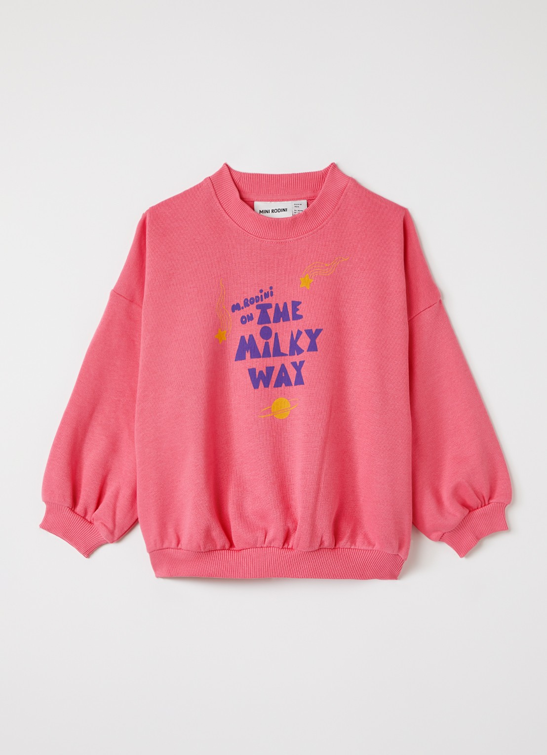 Mini Rodini The Milky Way sweater met print - voorkant 5 fuchsia