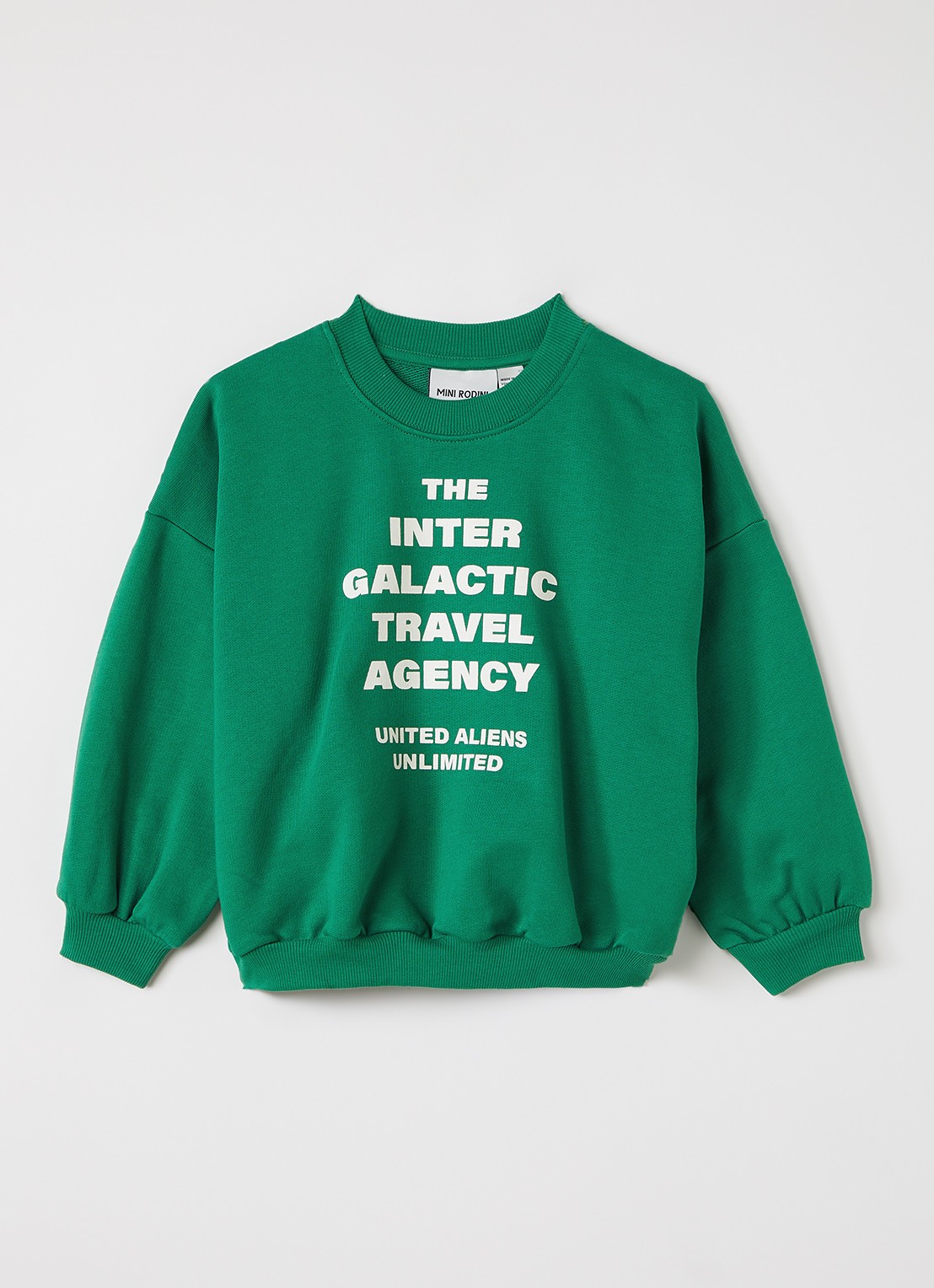 Mini Rodini Travel Agency sweater met print - voorkant 3 groen