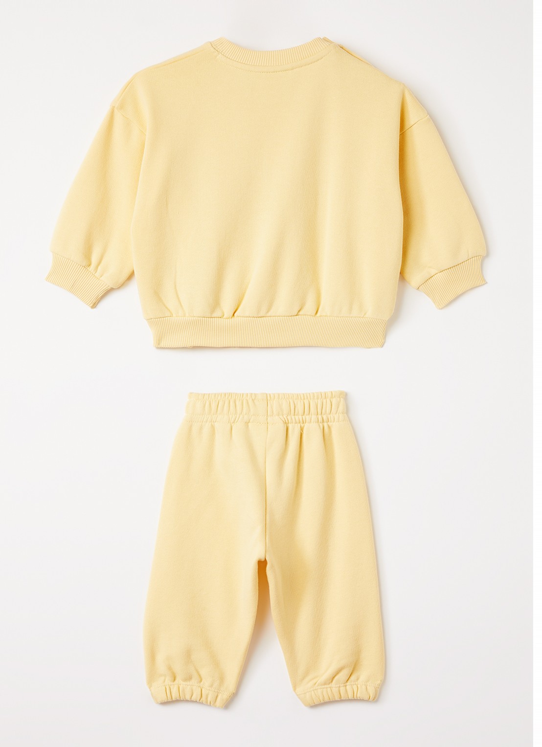 Mini Rodini Velvet Worm set van sweater met joggingbroek 2-delig - voorkant 2 geel
