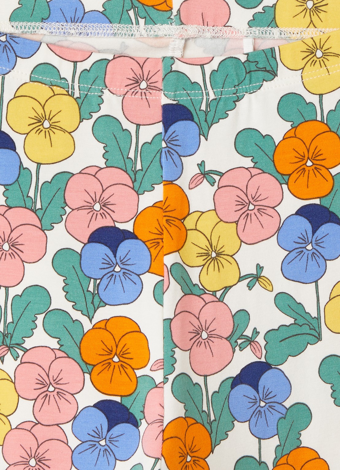 Mini Rodini Violas slim fit legging met bloemenprint - detail wit