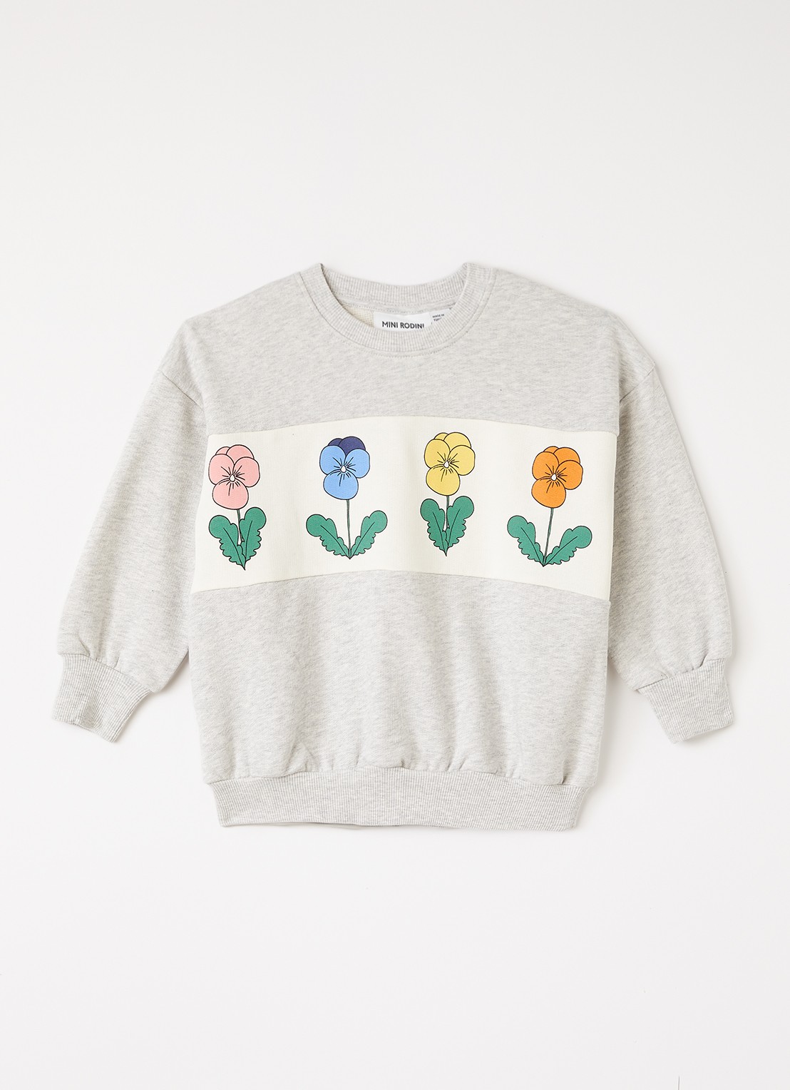 Mini Rodini Violas sweater met print - voorkant 2 grijs