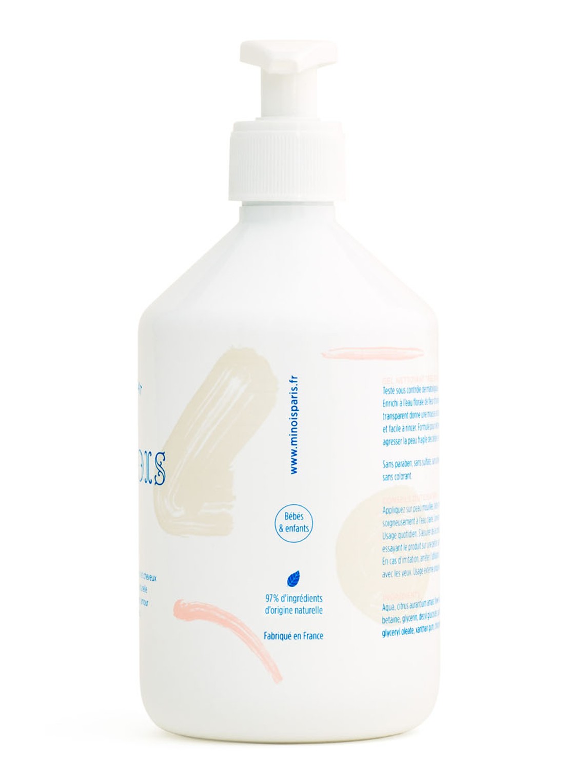 Minois Paris Baby Delicate gel 500 ml  - achterkant 5 wit