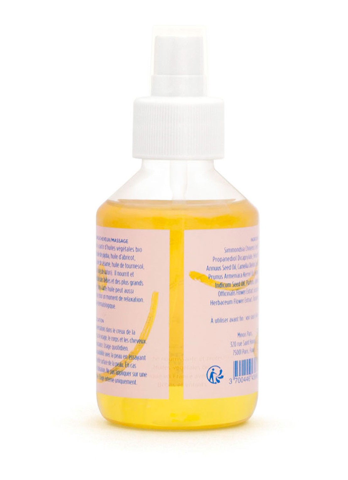 Minois Paris Baby dry olie 150 ml  - achterkant 6 transparant